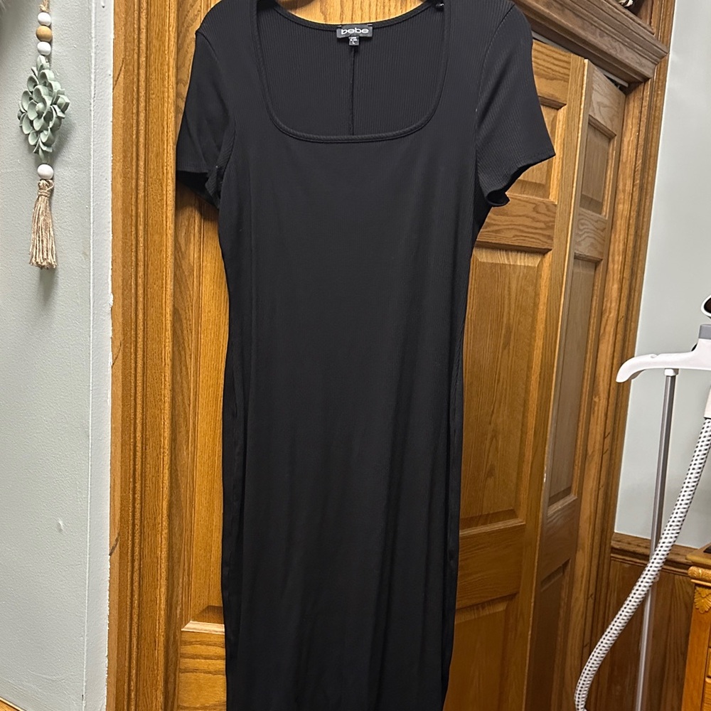 bebe Elegant Black Midi Dress - Picture 4 of 7